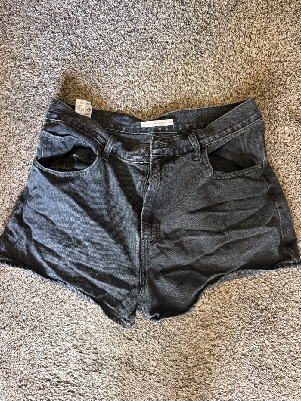 Levi's Black High-Waist Denim Shorts